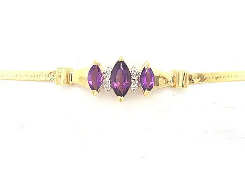 Barney Amethyst and Diamond Bracelet