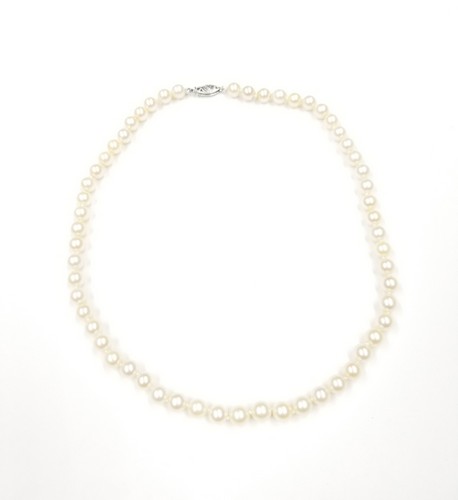 6 inches CSW white pearl strand necklace