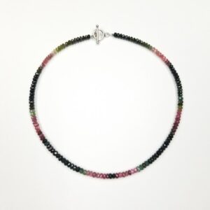 Tourmaline bead necklace with the lock hook