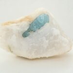 Aquamarine in matrix white-colored gem stone