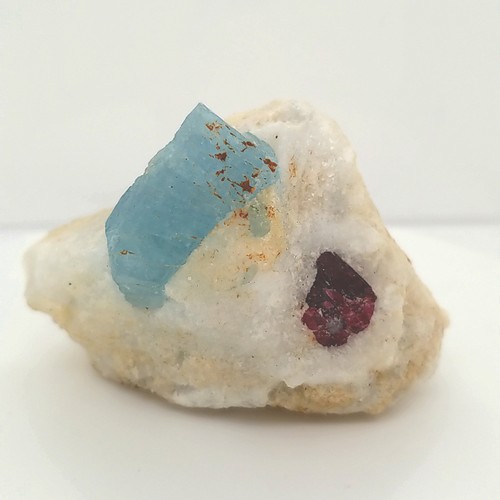 Aquamarine & spinel in matrix gem stone