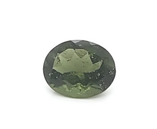 2.62 carats oval cut moldavite gem stone