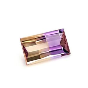 Ametrine, Rectangle Cut on a White Background