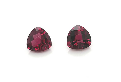 Two pink colored Garnet Rhodo triangular shape gem stone