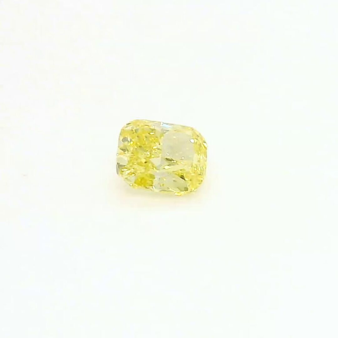 Cushion Cut Natural Yellow Diamond 0.50 cts