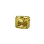 Cushion cut yellow diamond for sale