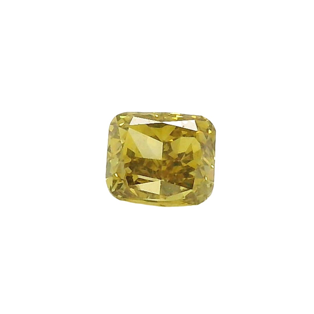 Cushion cut yellow diamond for sale