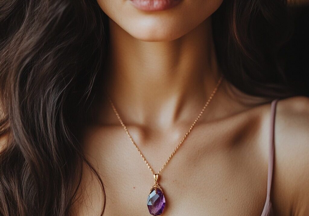 Large amethyst necklace